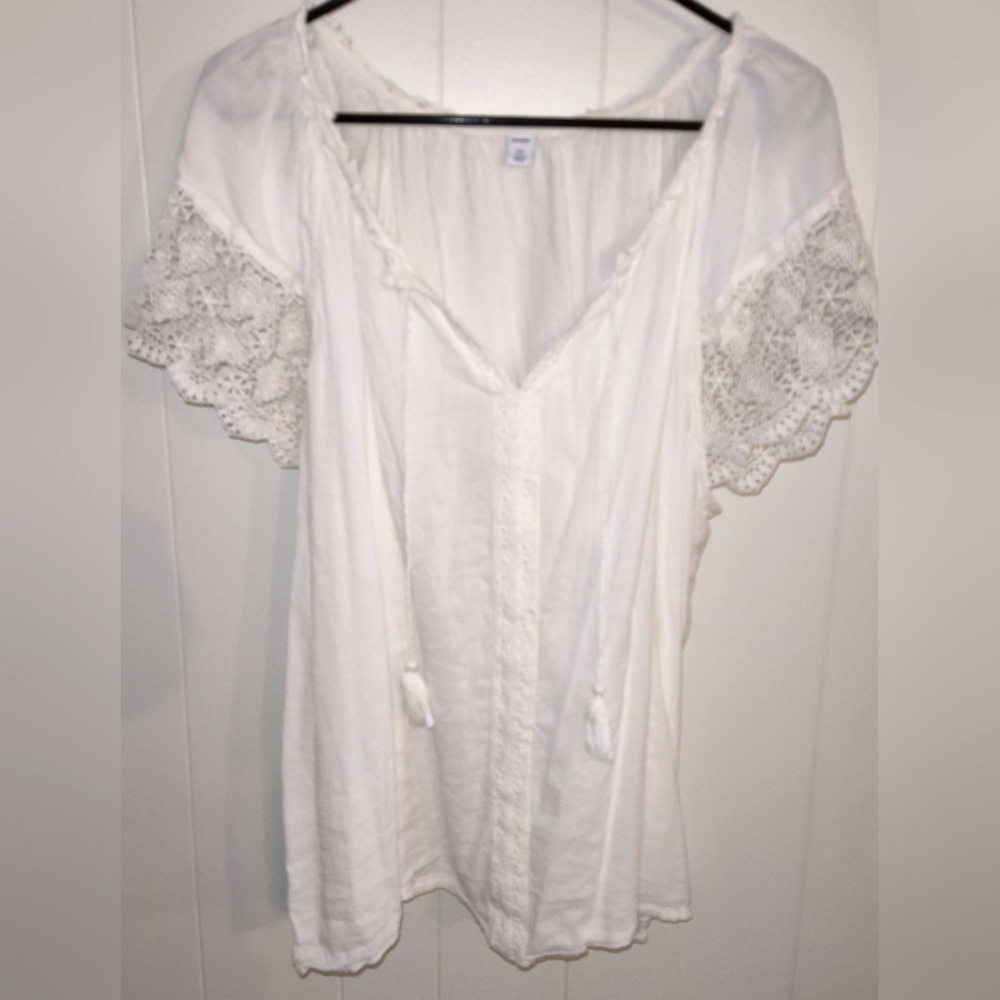 XXL Cream Colored Old Navy Boho Top